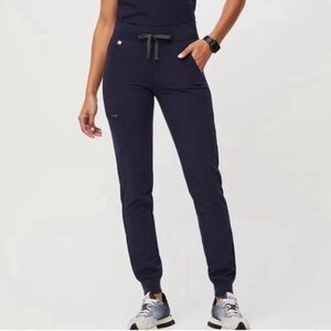 FIGS Zamora Jogger Scrub Pants True Navy Elastic Waist Size XS Petite Women’s